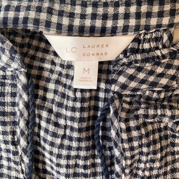 Lauren Conrad Women Maxi Dress Size M Gingham Halter Casual Checked Back White - Picture 4 of 7